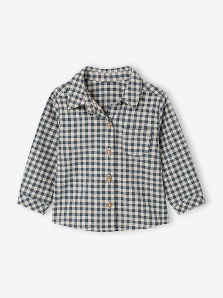 Ensemble salopette chemise bébé garçon olive - vertbaudet enfant 