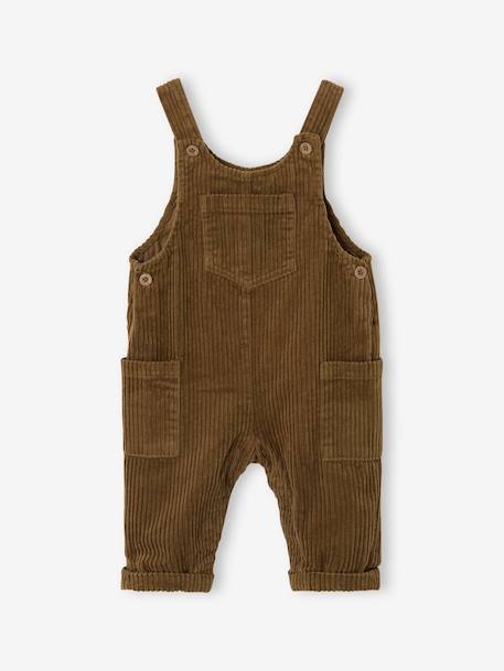 Dungaree set with shirt for baby boys olive - vertbaudet enfant 