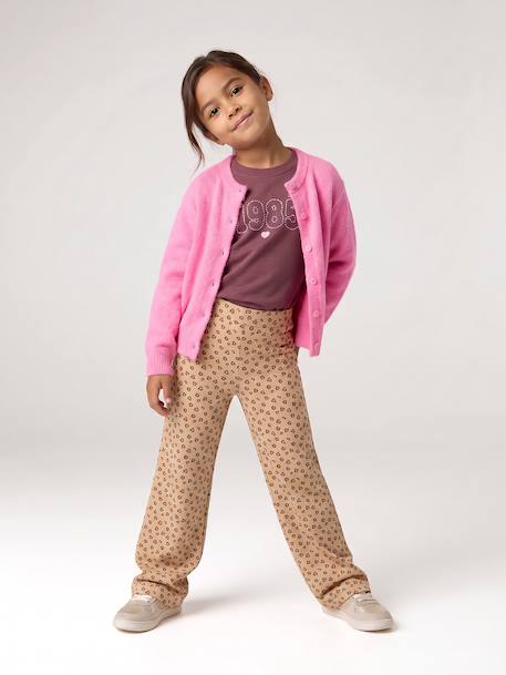 Button-through cardigan with long sleeves for girls blue+bordeaux red+rose - vertbaudet enfant 