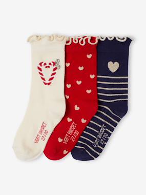 -Pack of 3 Christmas socks for girls