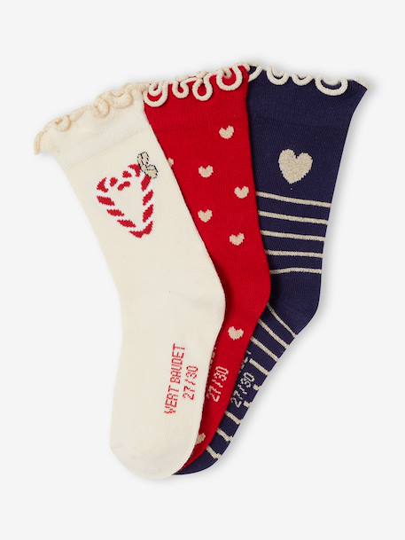 Pack of 3 Christmas socks for girls red - vertbaudet enfant 