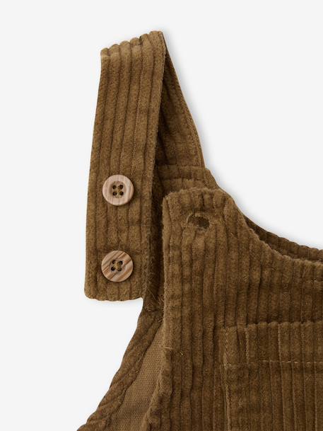 Dungaree set with shirt for baby boys olive - vertbaudet enfant 