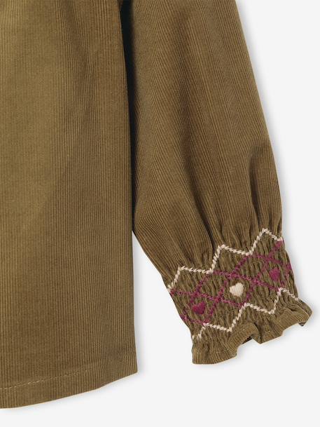 Corduroy blouse for baby girls olive - vertbaudet enfant 