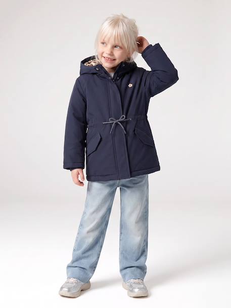 3-in-1 detachable parka for girls blush+navy blue - vertbaudet enfant 