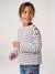 Striped long-sleeved T-shirt for girls mauve+navy blue+sweet pink - vertbaudet enfant 