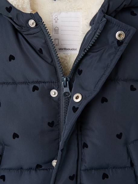 Hooded puffer jacket for baby girls night blue - vertbaudet enfant 