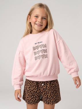 Sweatshirt with round neck for girls - vertbaudet enfant