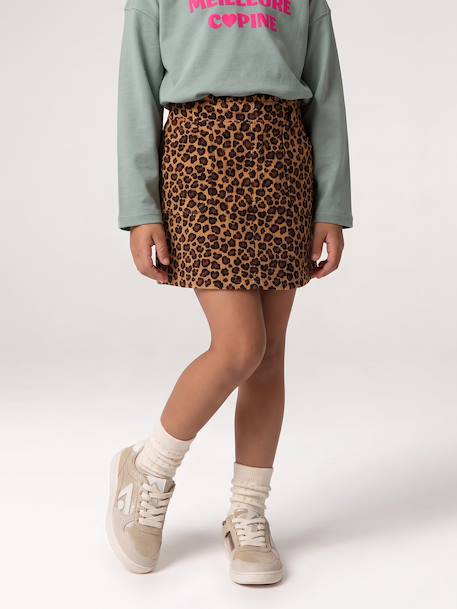 Skort for girls camel+mauve+navy blue - vertbaudet enfant 