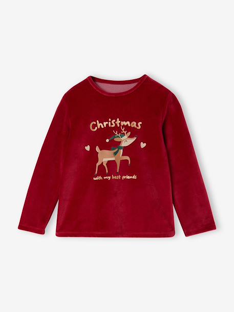 Velour pyjamas for girls red - vertbaudet enfant 