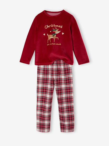 Velour pyjamas for girls red - vertbaudet enfant 