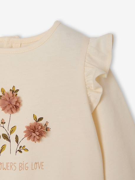 Long-sleeved T-shirt for baby girls ecru - vertbaudet enfant 