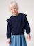 Long-sleeved dress for girls ecru+navy blue - vertbaudet enfant 