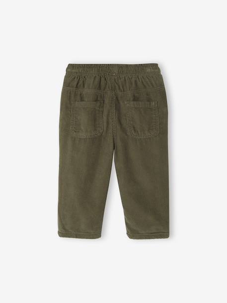 Corduroy trousers for baby boys khaki+navy blue - vertbaudet enfant 