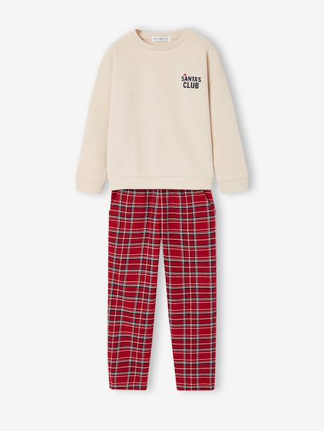 Pyjamas in sweatshirt fabric and flannel for girls red - vertbaudet enfant 