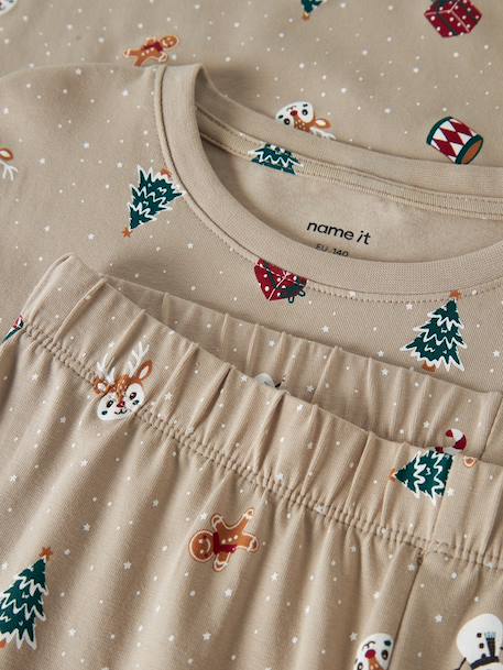 Pyjama de Noël enfant name it bleu foncé+bordeaux+moka+rouge+sable+vert foncé - vertbaudet enfant 