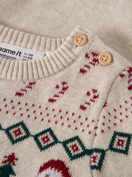 Christmas cotton knit playsuit Name It for baby marl beige - vertbaudet enfant 