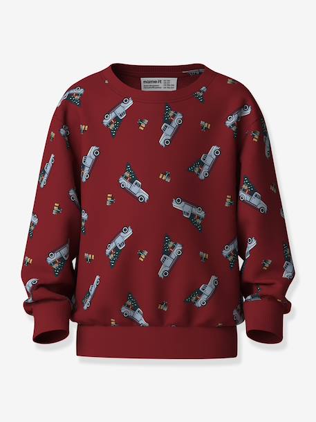 Sweat-shirt de Noël garçon name it bleu foncé+bordeaux - vertbaudet enfant 