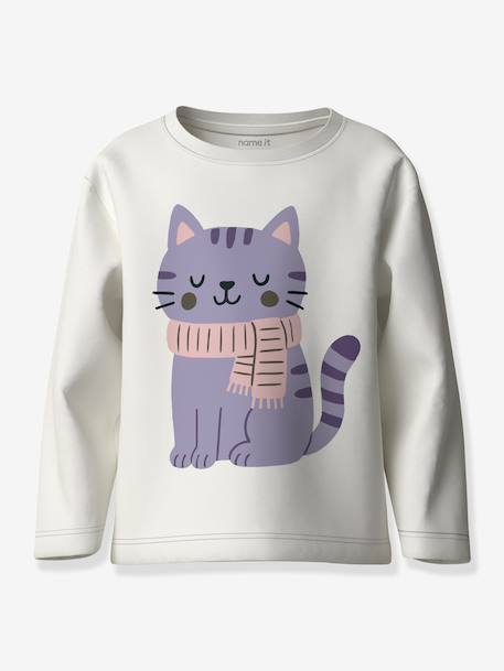 T-shirt manches longues à motifs animaux fille name it bleu foncé+écru+lavande+mauve - vertbaudet enfant 