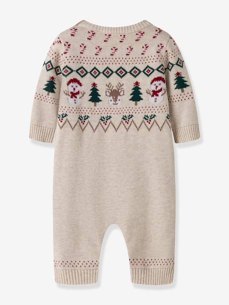 Christmas cotton knit playsuit Name It for baby marl beige - vertbaudet enfant 