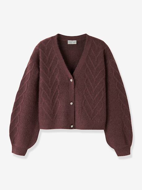 Gilet en maille à boutons perlés fille name it bordeaux - vertbaudet enfant 