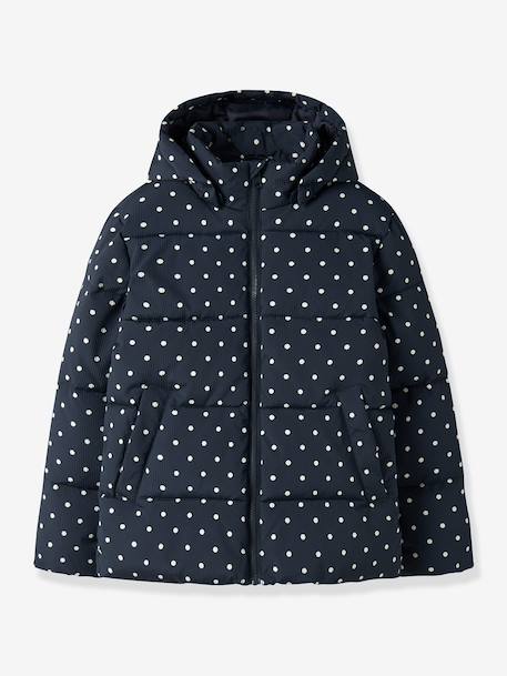 Doudoune matelassée à pois fille name it bleu foncé - vertbaudet enfant 