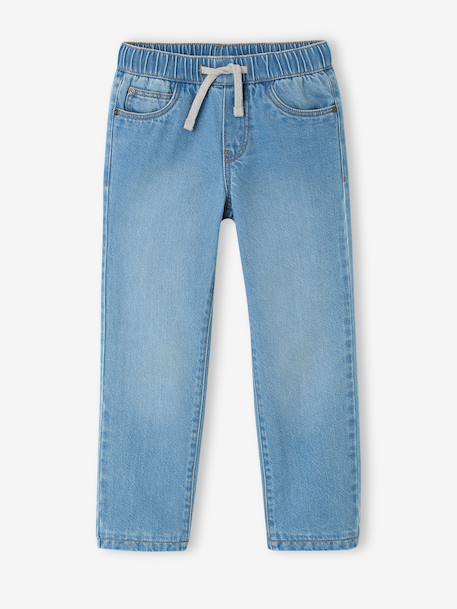 Wide-leg fleece-lined jeans for boys double stone - vertbaudet enfant 