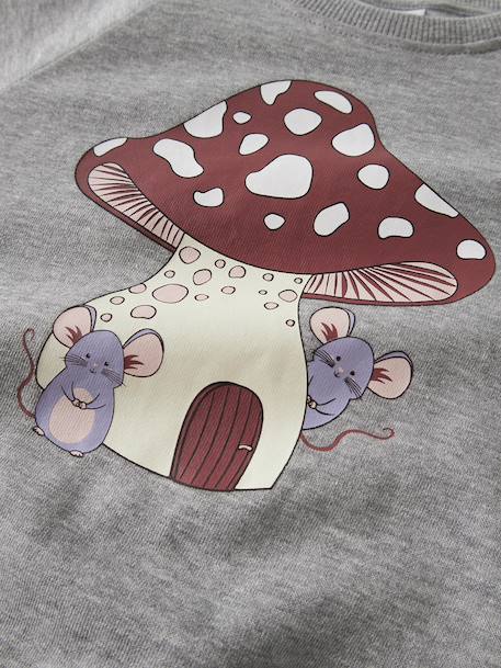 Sweatshirt with animal motifs Name It for girls bordeaux red+marl grey+mauve - vertbaudet enfant 
