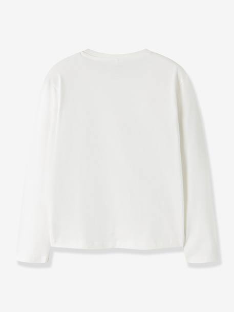 Long-sleeved T-shirt with inscriptions Name It for girls black+ecru - vertbaudet enfant 