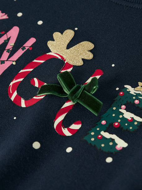Sweat de Noël avec imprimé pailleté fille name it bleu foncé - vertbaudet enfant 