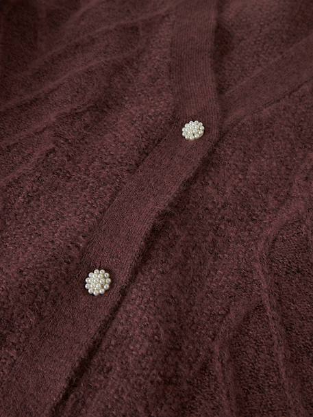 Gilet en maille à boutons perlés fille name it bordeaux - vertbaudet enfant 