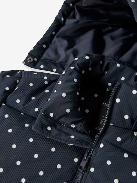 Doudoune matelassée à pois fille name it bleu foncé - vertbaudet enfant 