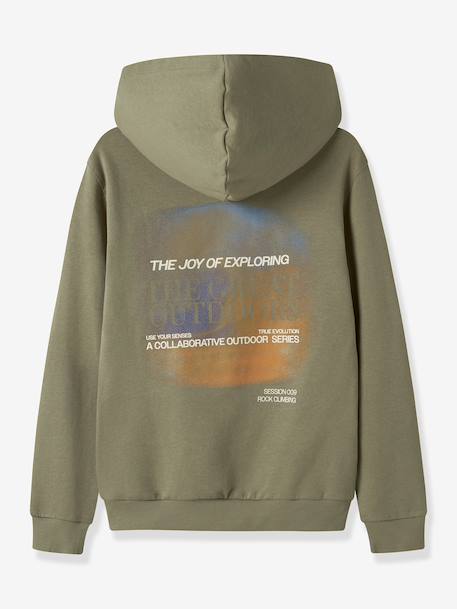 Sweat à capuche garçon avec inscription name it noir+olive - vertbaudet enfant 