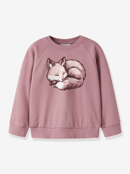 Sweatshirt with animal motifs Name It for girls bordeaux red+marl grey+mauve - vertbaudet enfant 