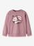 Sweatshirt with animal motifs Name It for girls bordeaux red+marl grey+mauve - vertbaudet enfant 