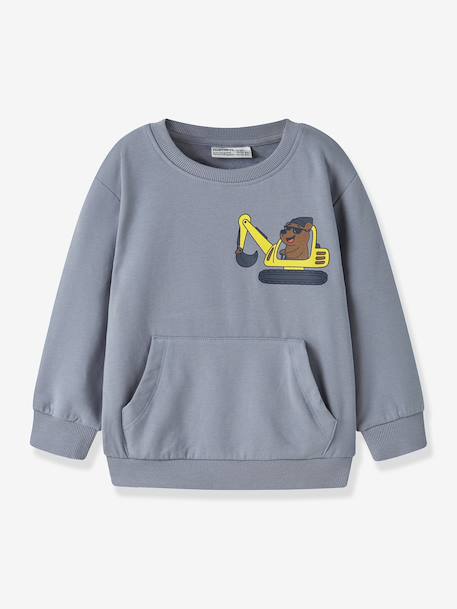 Sweat garçon motifs pelleteuse ou tracteur name it bleu foncé+gris+olive - vertbaudet enfant 