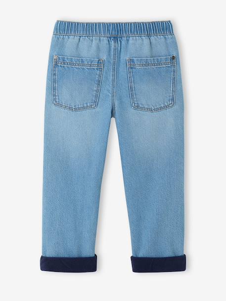 Wide-leg fleece-lined jeans for boys double stone - vertbaudet enfant 