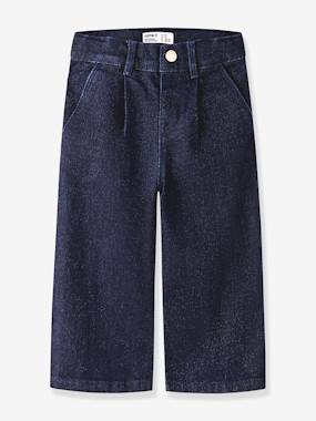 Wide-leg glitter-effect jeans Name It, adjustable waist for girls  - vertbaudet enfant