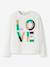 Long-sleeved T-shirt with inscriptions Name It for girls black+ecru - vertbaudet enfant 