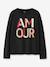 Long-sleeved T-shirt with inscriptions Name It for girls black+ecru - vertbaudet enfant 