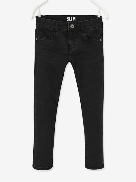Jean slim MorphologiK fille tour de hanches LARGE denim black - vertbaudet enfant 