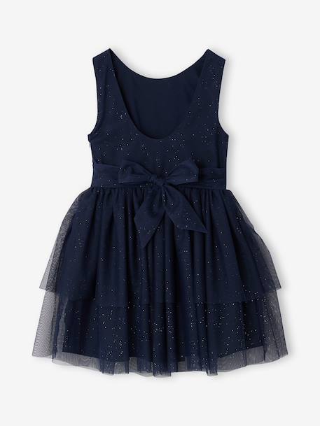 Dress and cardigan set for girls navy blue - vertbaudet enfant 