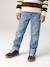 Straight Leg Jeans with Turn-Ups for Boys brut denim+stone - vertbaudet enfant 