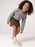 Long-sleeved T-shirt for girls green+ink blue+pale pink - vertbaudet enfant 