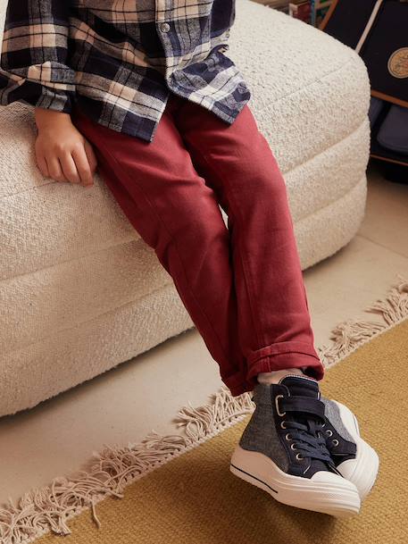 MEDIUM Hip, MorphologiK Slim Leg Coloured Trousers, for Boys beige+black+night blue+petrol blue+rust+tomato red - vertbaudet enfant 