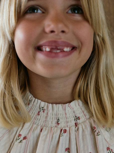 Blouse manches longues fille écru - vertbaudet enfant 