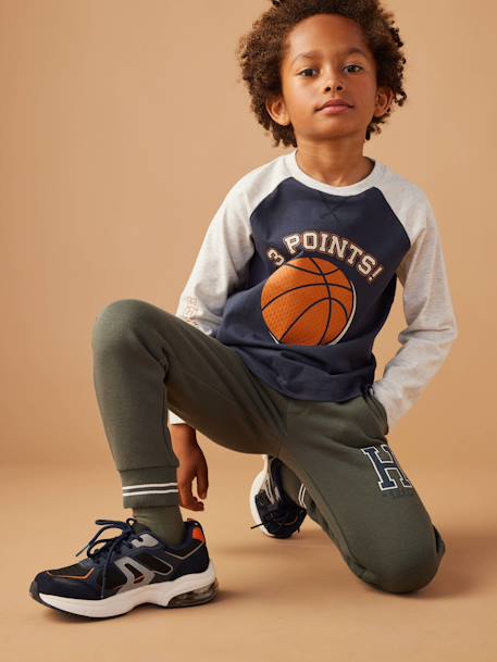 T-shirt motif ballon en relief garçon manches raglan contrastées bleu nuit - vertbaudet enfant 
