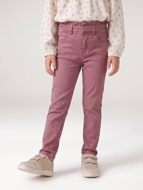 Slim trousers for girls ink blue+mauve - vertbaudet enfant 