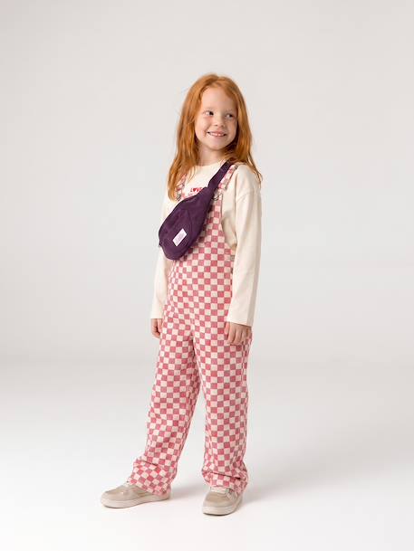 Dungarees in twill for girls sweet pink - vertbaudet enfant 