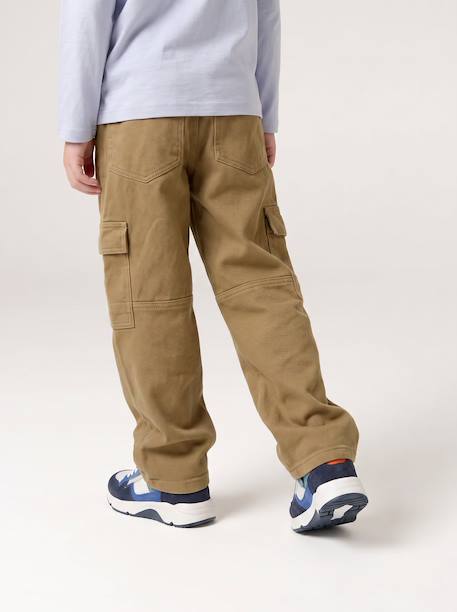 Cargo trousers for boys denim blue+olive - vertbaudet enfant 