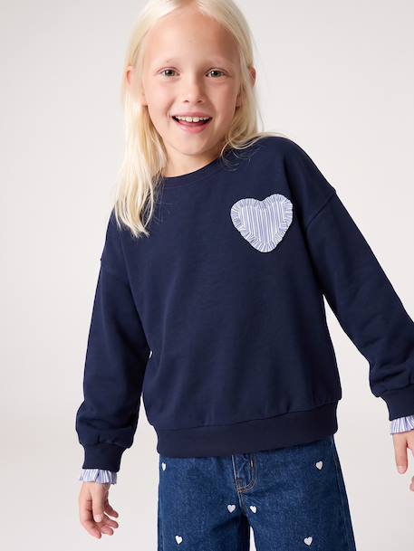Sweatshirt for girls navy blue - vertbaudet enfant 
